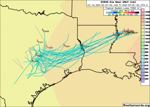 ecens_2020-06-23-12Z_060_34.865_260.148_27.024_271.382_MSLP_Surface_tracks_lows.png