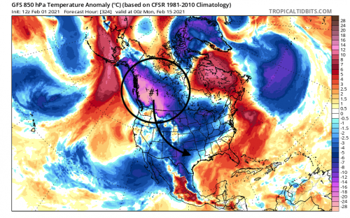 5. GFS 850mb TA 00z Feb 15