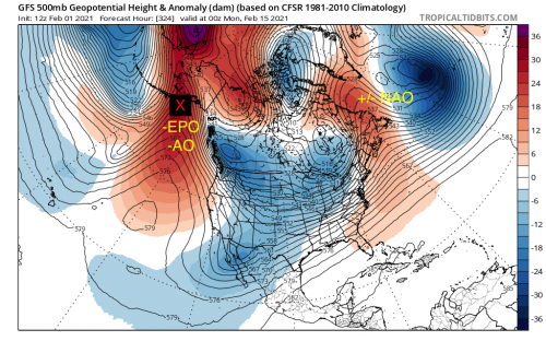 4. GFS 500mb 00z Feb 15