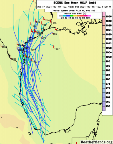 ecens_2021-09-10-12Z_126_32.774_259.577_17.153_274.385_MSLP_Surface_tracks_lows.png