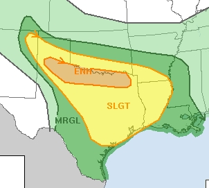 SPC Risk Area Wednesday
