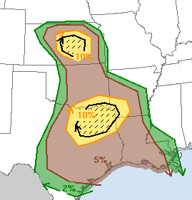 SPC Tornado Risk - Friday